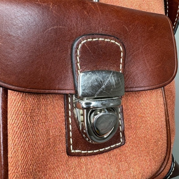 DOONEY & BOURKE VTG Toasty Orange & Chocolate Signature Satchel - Picture 12 of 13